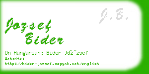 jozsef bider business card